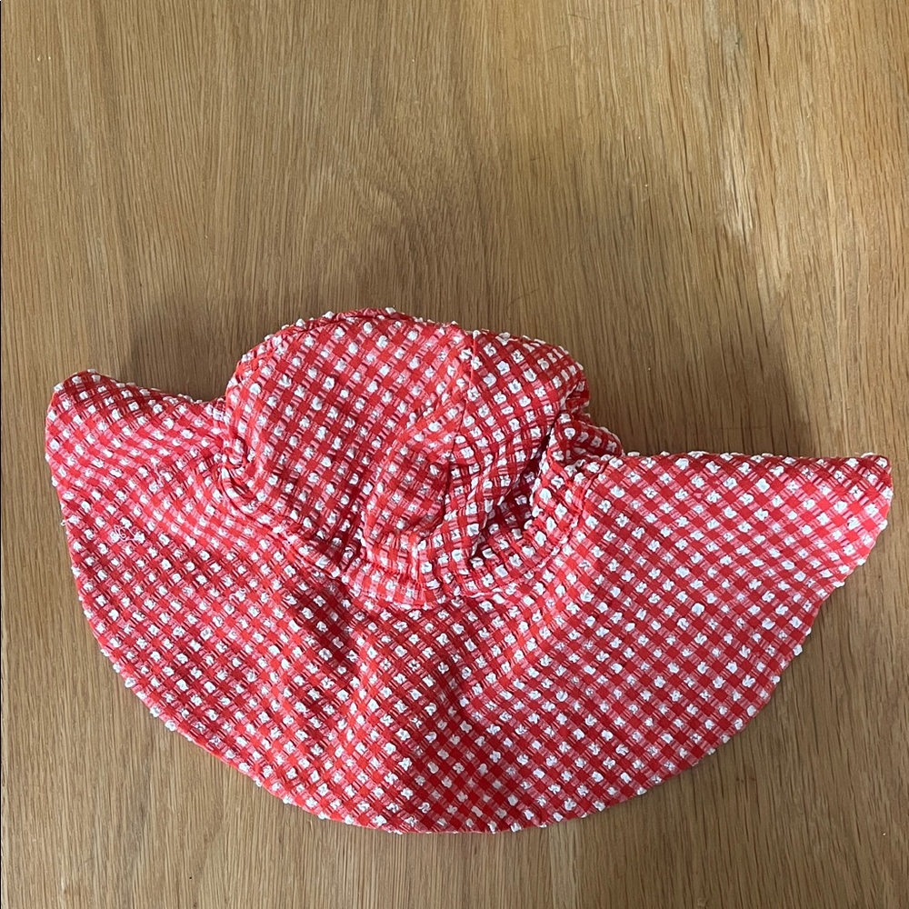 Konges Slojd Red Checkered Kids Sun Hat